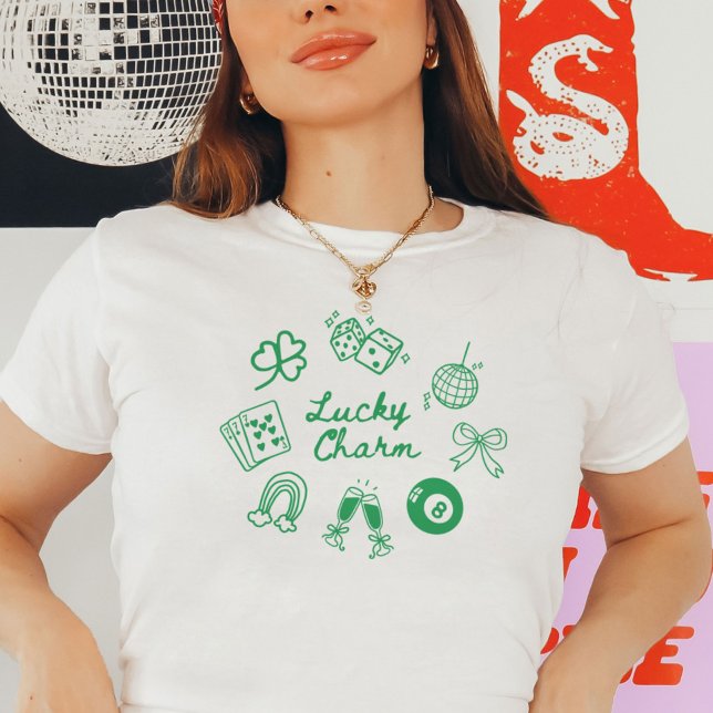Lucky Charm St patricks day Lucky Klöver T Shirt (Skapare uppladdad)