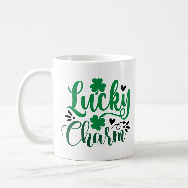 Lucky Charm St patricks day Personlig Kaffemugg (Vänster)