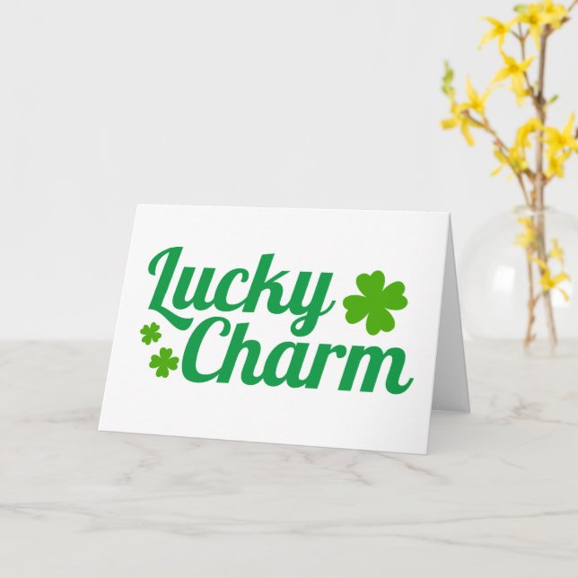 Lucky Charm St. Patrick's Day Shamrock Kort (Gul blomma)