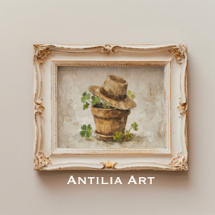 Lucky Charm still Life Fyrklöver & Shamrock Poster