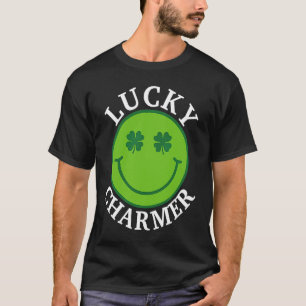 LUCKY CHARMER Lycklig Ansikte St patrick's day Boy T Shirt