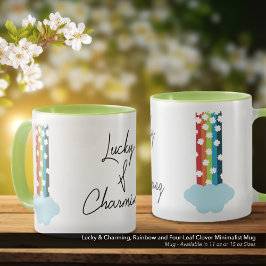 Lucky & Charming Rainbow 4-Löv Klöver minimalist Mugg