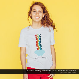 Lucky & Charming Rainbow 4-Löv Klöver minimalist T Shirt