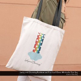 Lucky & Charming Rainbow 4-Löv Klöver minimalist Tygkasse