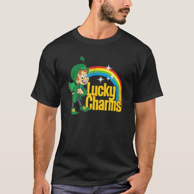 Lucky Charms Shamrock Rainbow Happy St. Patrick's T Shirt (Framsida)