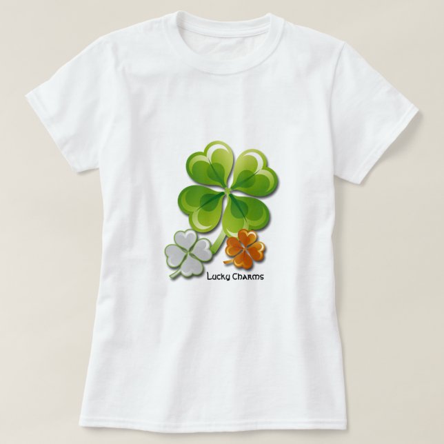 Lucky Charms. Tricolor Shamrock St. Patrick's Day Tröja (Design framsida)