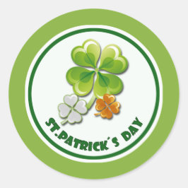 Lucky Charms. Tricolor Shamrocks St. Patrick's Day Runt Klistermärke