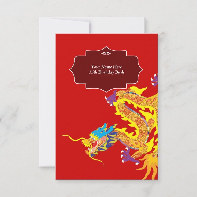 Lucky China Dragon-inbjudan Inbjudningar (Framsida)
