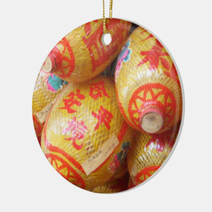 Lucky Chinese Pappra Lanterns Julgransprydnad Keramik