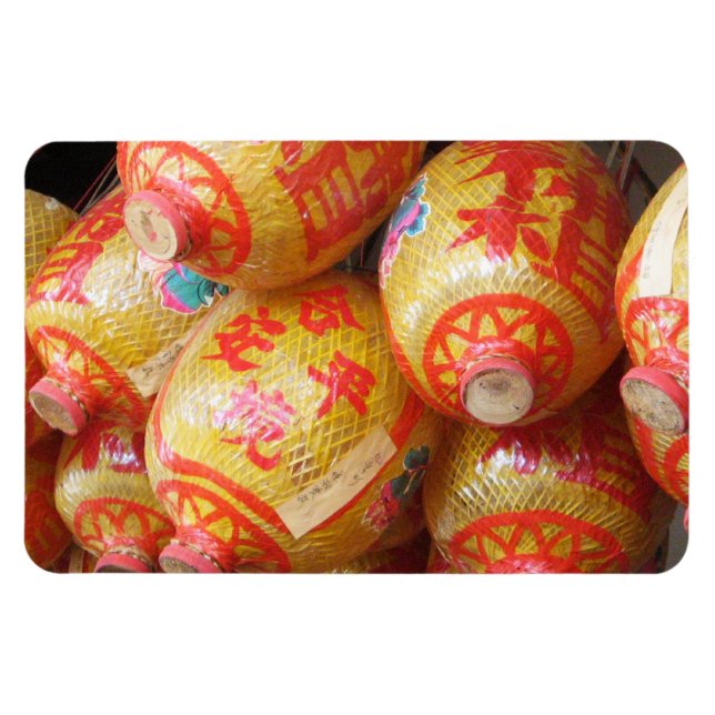 Lucky Chinese Pappra Lanterns Magnet (Horisontell)