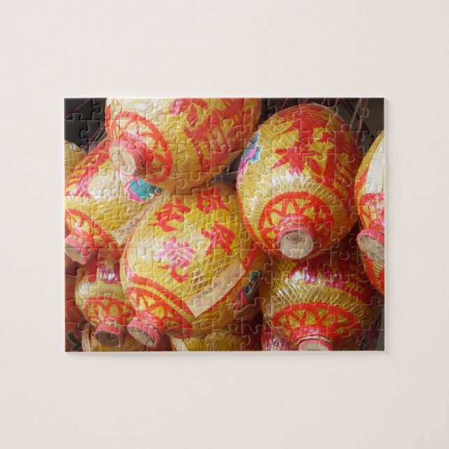 Lucky Chinese Pappra Lanterns Pussel (Horisontell)