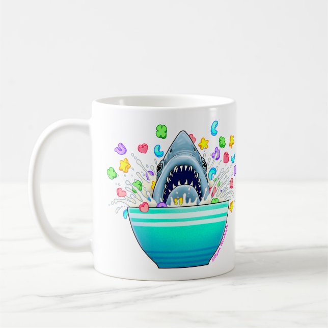 Lucky Chums Shirt (Jaws & Lucky Charms Parody) Kaffemugg (Vänster)