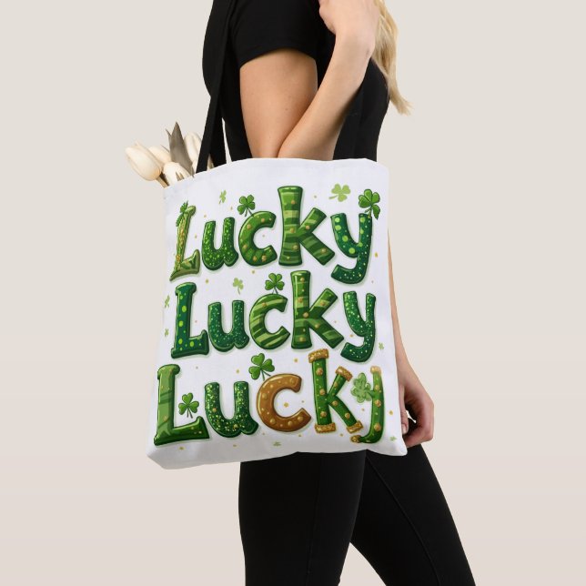 Lucky Clipart St. Patrick's Day Design Tygkasse (Närbild)