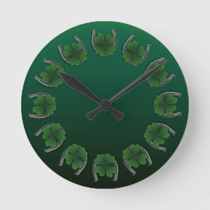 Lucky Clock St. Patrick's Lucky Charm Wall Clock Rund Klocka