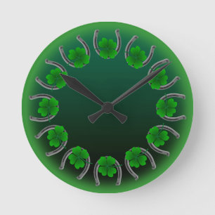 Lucky Clock St. Patrick's Lucky Charm Wall Clock Rund Klocka