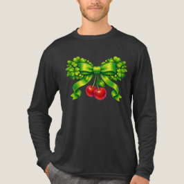 Lucky Clover Bow with Cherries Green Design T Shirt