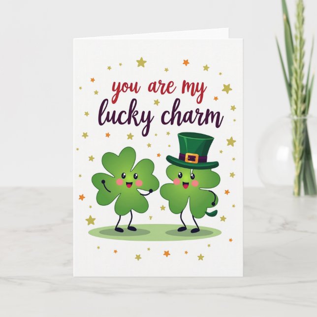 Lucky Clover Charm-kort Kort (Framsida)