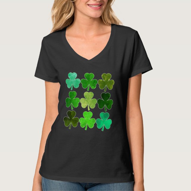 Lucky Clover Green Shamrock Irish Funny st patrick T Shirt (Framsida)