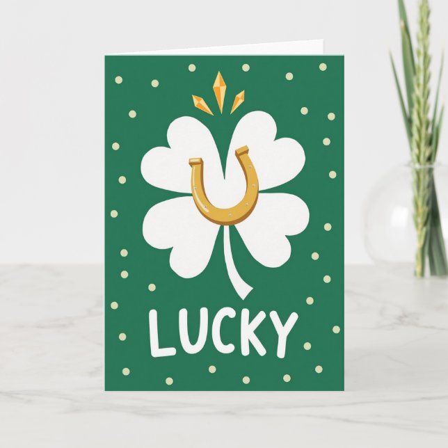 Lucky Clover Hästsmycke Kort (Framsida)