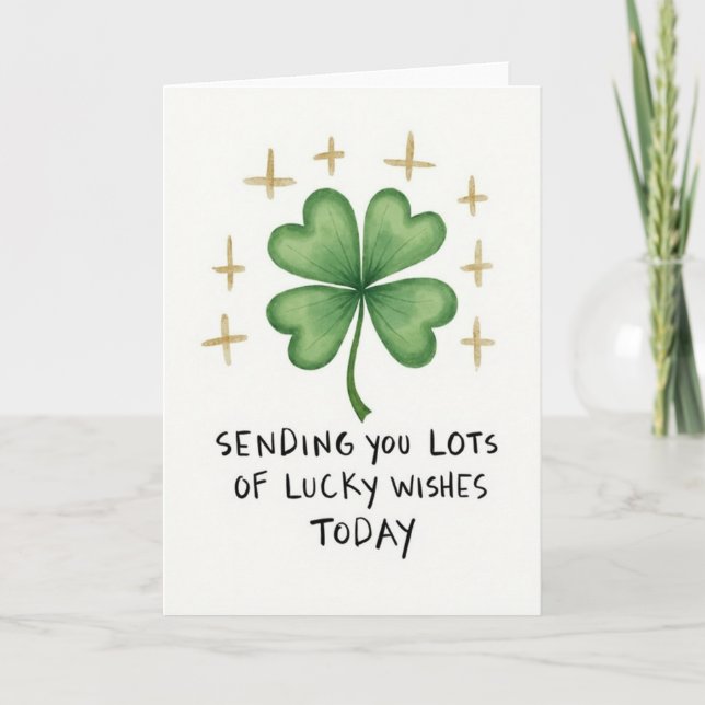 Lucky Clover Painted Art Card Kort (Framsida)