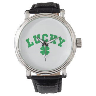 Lucky Clover Saint Patricks Day Both Side Print Armbandsur