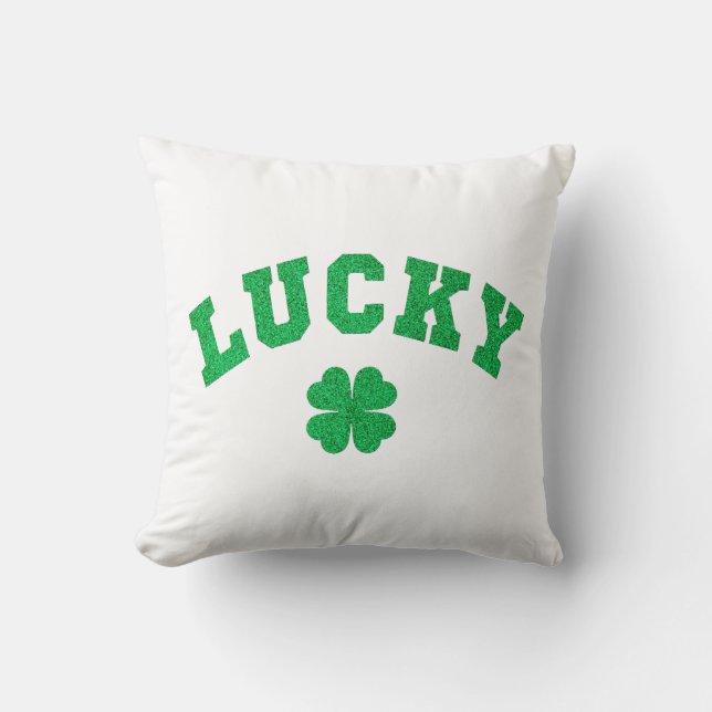 Lucky Clover Saint Patricks Day Kudde (Framsida)