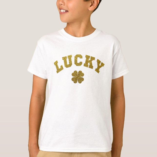 Lucky Clover Saint Patricks T Shirt (Framsida)