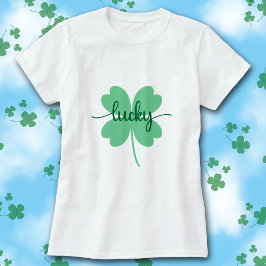 Lucky Clover Script St. Patrick's Day T-shirt     