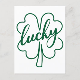 Lucky Clover Shamrock Leaf St. Patrick's Day Gift Vykort