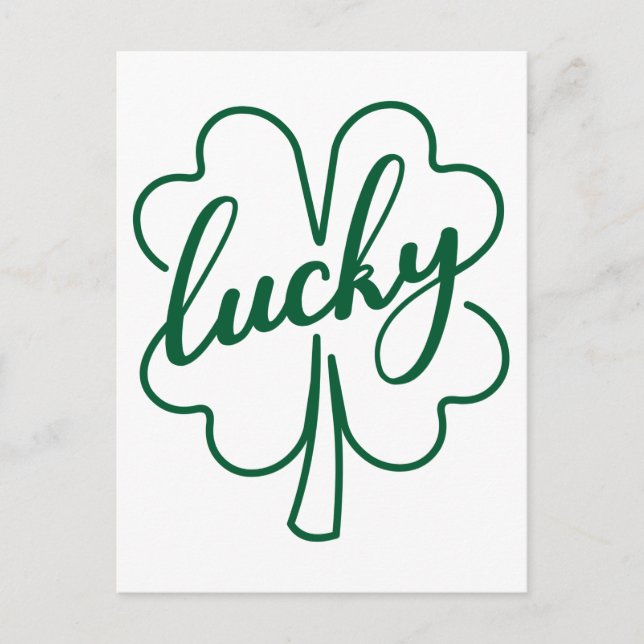 Lucky Clover Shamrock Leaf St. Patrick's Day Gift Vykort (Framsida)