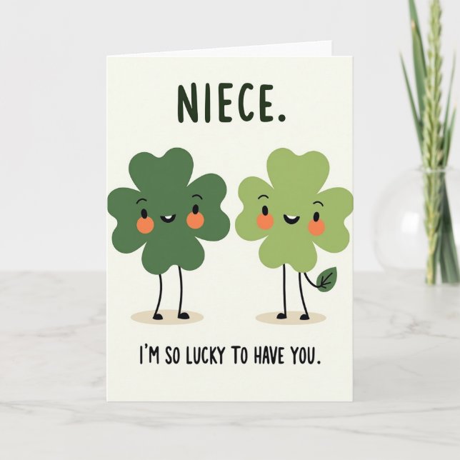 Lucky Clovers Niece Card Kort (Framsida)