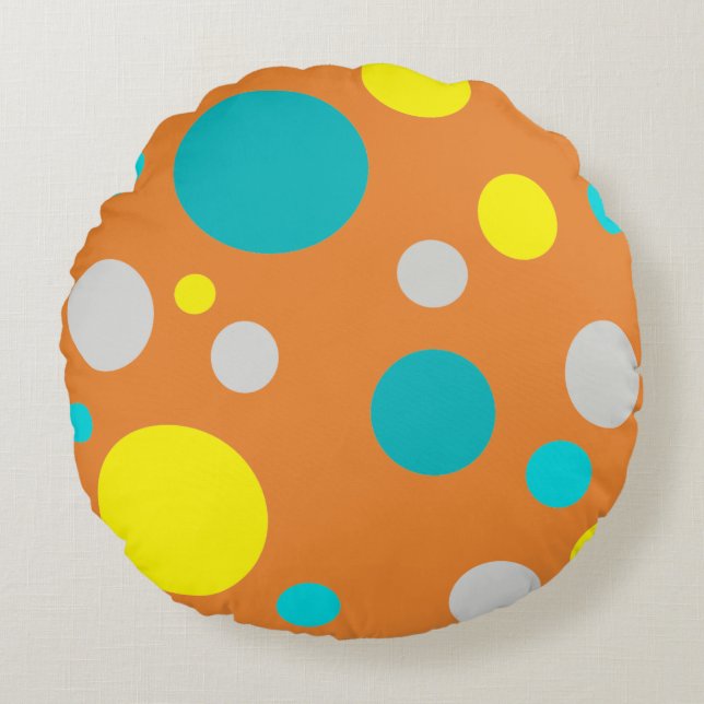 Lucky Colorful Bubbles Rund Kudde (Framsidan)