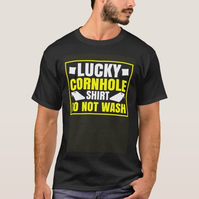 Lucky Cornhole Player Sack Bean Bag Gräsmatta Game T Shirt (Framsida)