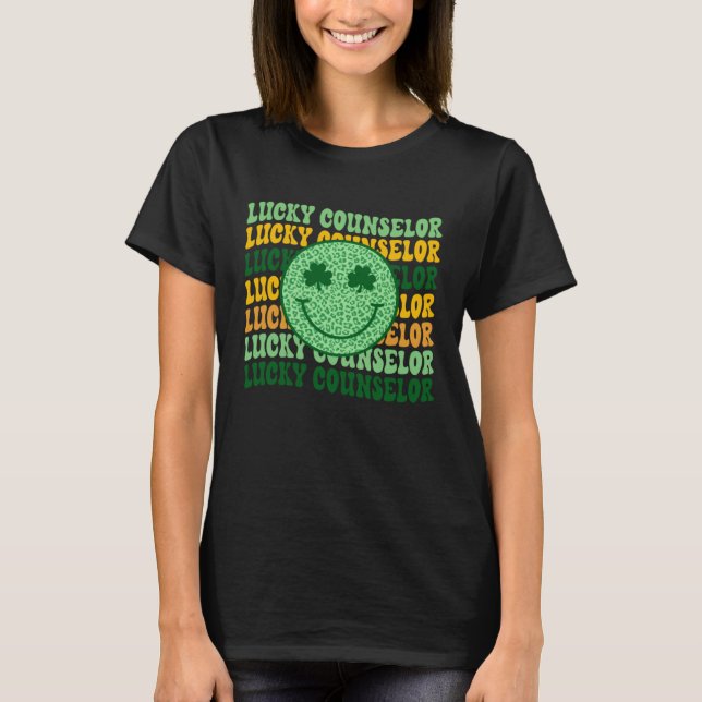 Lucky Counselor St Patrick s Day School Counselor  T Shirt (Framsida)