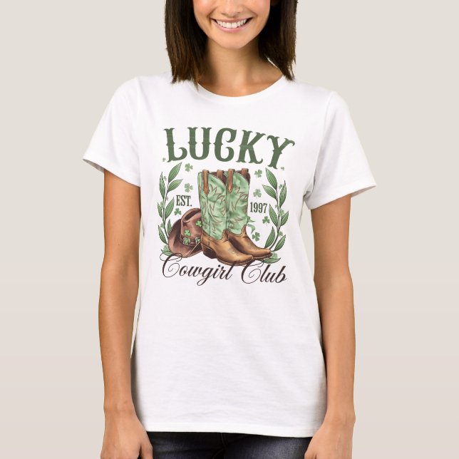 Lucky Cowgirl Klubb Shirt T Shirt (Framsida)