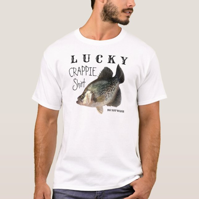 Lucky Crappie Shirt Funny Fishing T (Framsida)