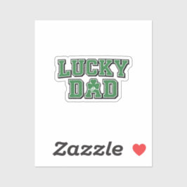 Lucky Dad Bold Masculine Forest Green Typography  Klistermärken