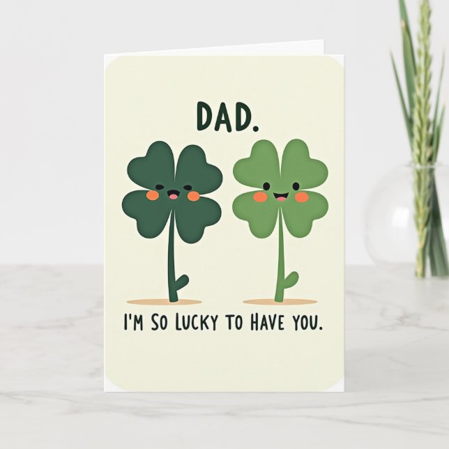 Lucky Dad Love Card Kort (Framsida)