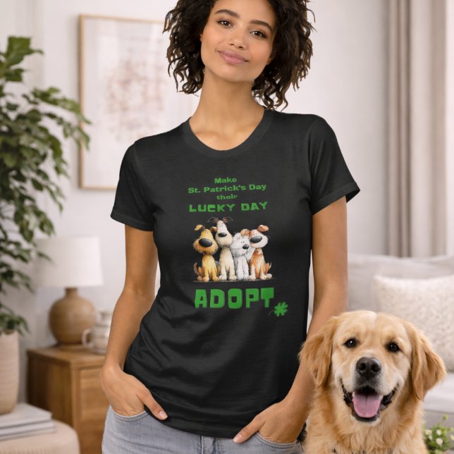 Lucky Day Adopt Rescue Dogs Cute St Patrick’s Day T Shirt (Skapare uppladdad)