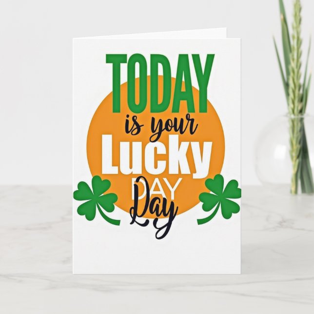 Lucky Day Orange Circle Card Kort (Framsida)