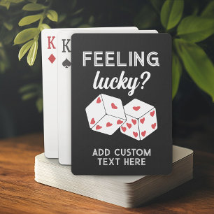Lucky - Dice with Hearts - Anpassningsbar Text Casinokort