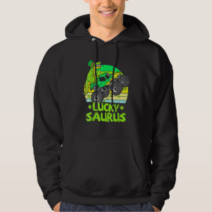 Lucky Dinosaur Monster Lastbil T Rex Shamrock St P Hoodie