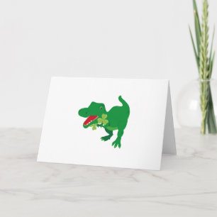 Lucky Dinosaur Shamrocks Kids St. Patrick's Day Kort