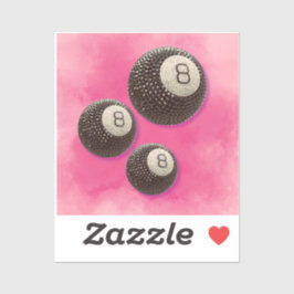 Lucky Disco 8 ROSA, Lucky 8 disco Boll, Snooker Klistermärken