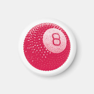 Lucky Disco 8 Rosa, Lucky Disco Ball, Funky Konst Magnet