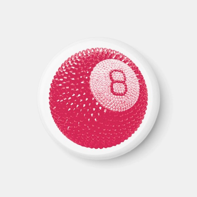Lucky Disco 8 Rosa, Lucky Disco Ball, Funky Konst Magnet (Framsidan)