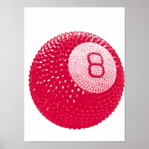 Lucky Disco 8 Rosa, Lucky Disco Ball, Funky Konst Poster