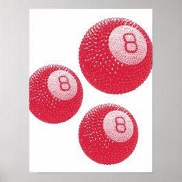 Lucky Disco 8 Rosa, Lucky Disco Ball, Funky Konst Poster