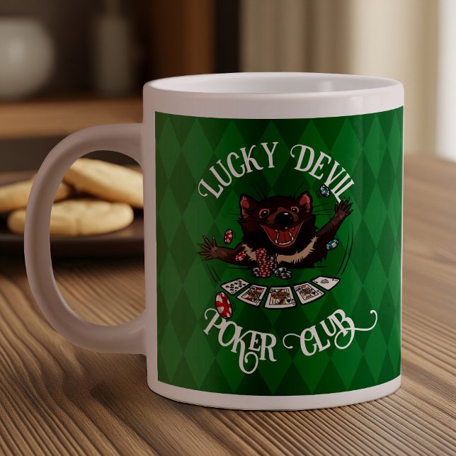 Lucky Djävulen Poker Klubb Funny Tasmanian Djävule Jumbo Mugg (Skapare uppladdad)