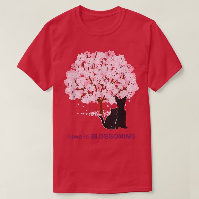 Lucky Dog Animal Rescue  Love Is Blossoming  T Shirt (Design framsida)
